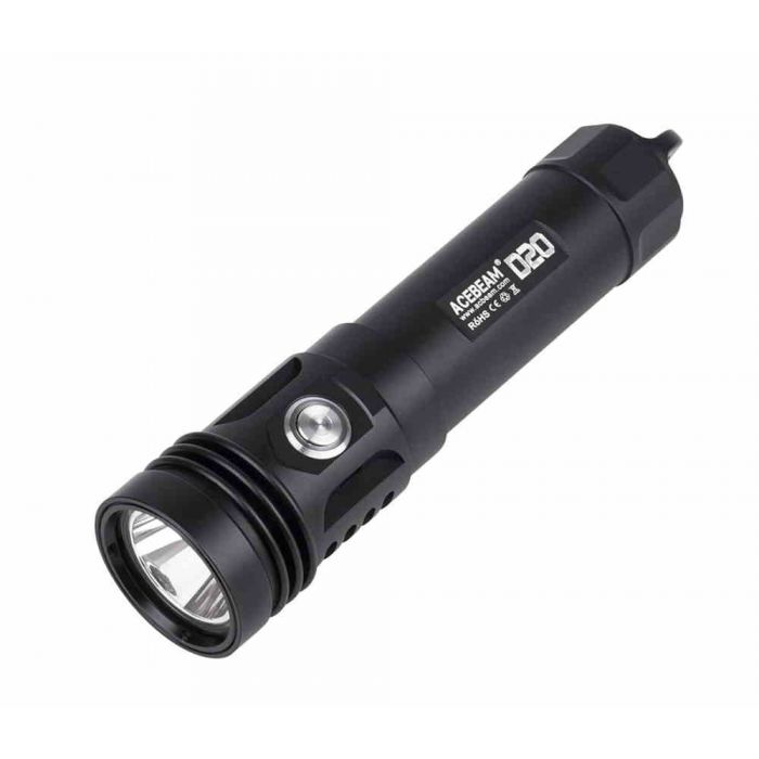 Acebeam D20 Dive Light-2700Lumens-296m on land-200m Depth Rated (NEW)