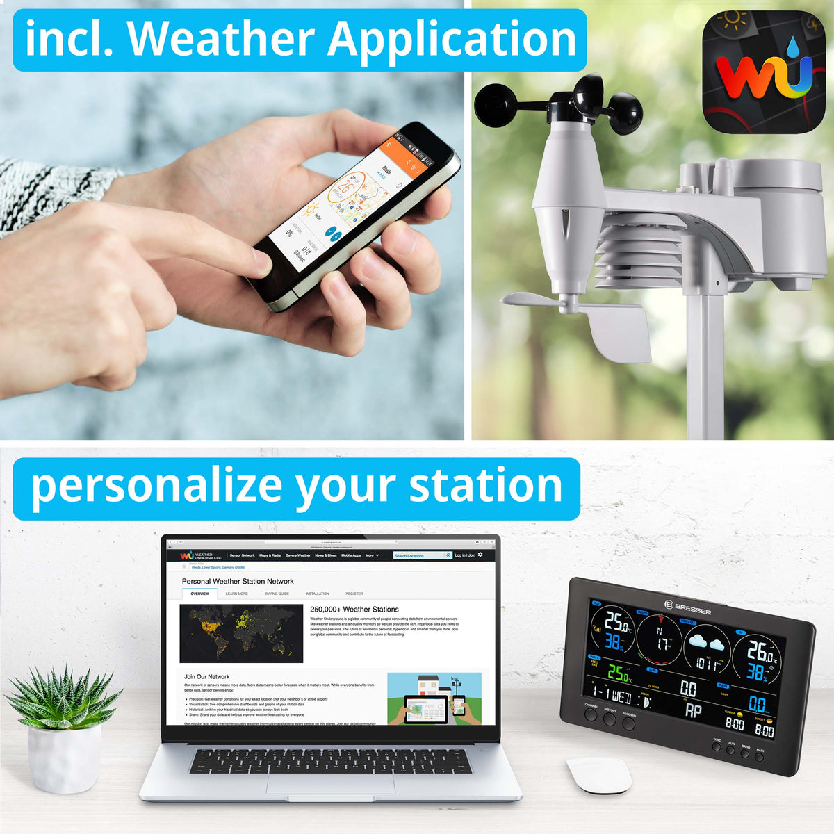 Bresser WIFI Clearview Weather Center 7-in-1 Sensor