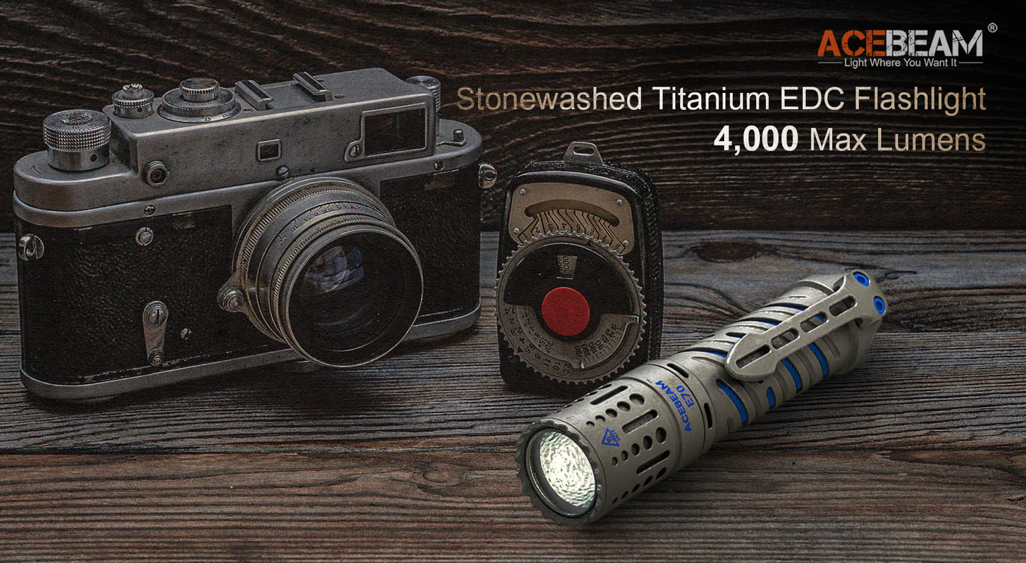 Acebeam E70 Titanium EDC Flashlight-4000 lumen/220m