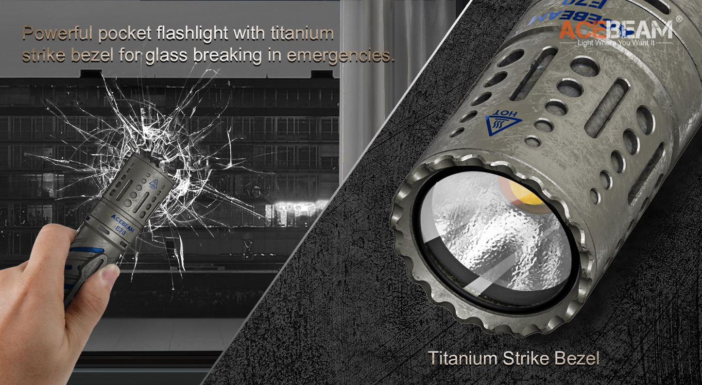 Acebeam E70 Titanium EDC Flashlight-4000 lumen/220m