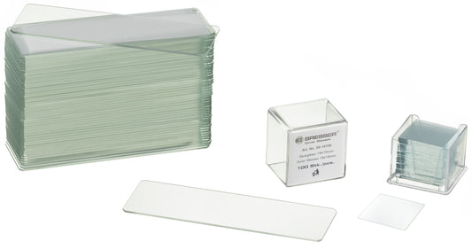 Bresser Blank Slides/Cover Plates For Microscope - 50/100 Piece