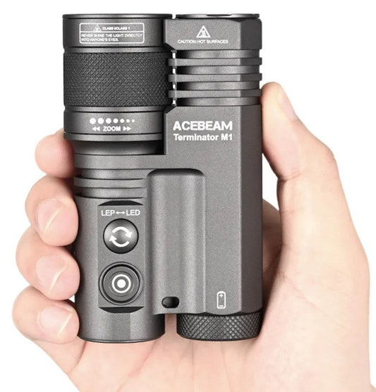 Acebeam Terminator M1 Duel Head LED Flashlight (Limited Edition)- Zoomable LED&LEP Flashlight