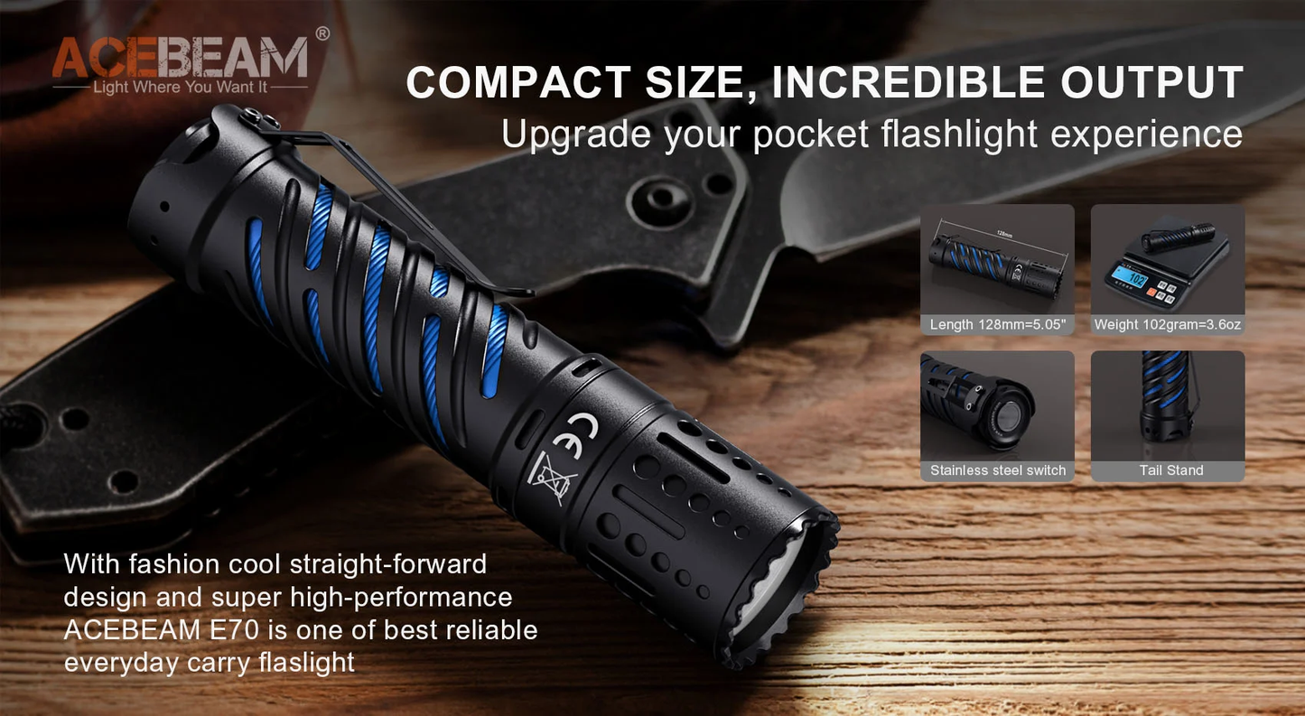 Acebeam E70-AL EDC Flashlight - 4600 Lumen