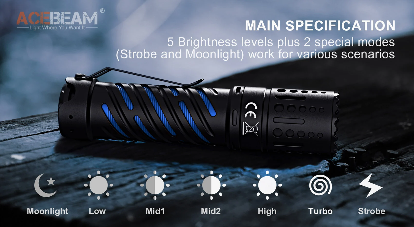 Acebeam E70-AL EDC Flashlight - 4600 Lumen