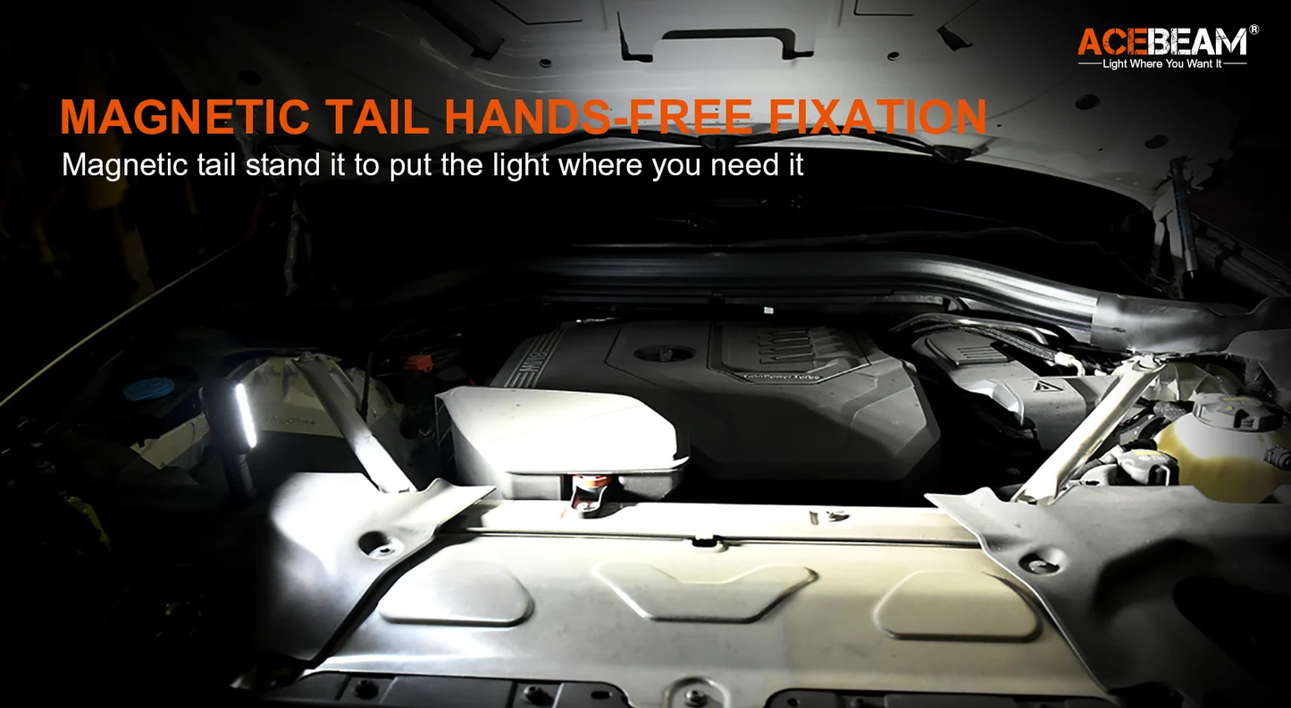 Acebeam PT-40 Multipurpose Work Flashlight & L-shape Headlight - 3000 Lumens