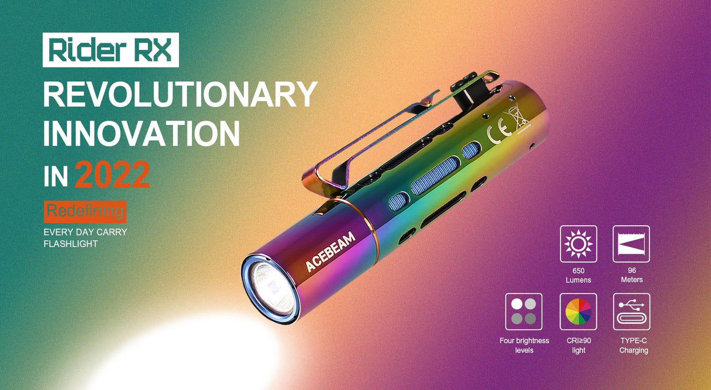 Acebeam Rider RX EDC AA Flashlights - 650 Lumens (NEW)