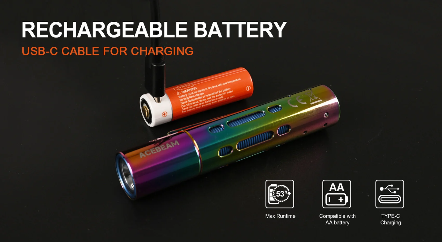 Acebeam Rider RX EDC AA Flashlights - 650 Lumens (NEW)