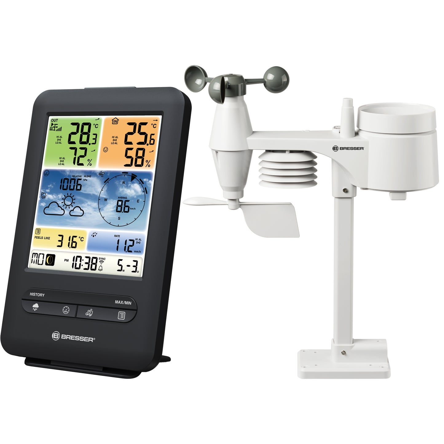 Bresser WIFI Colour Weather Center 5-in-1 Sensor