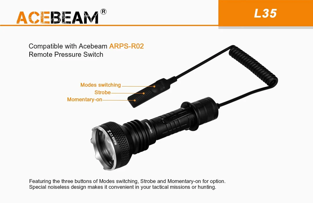 Acebeam L35 Cree LED Tactical Flashlight - 5000 Lumen